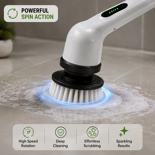 9-in-1 Electric Spin Scrubber with Extendable Handle