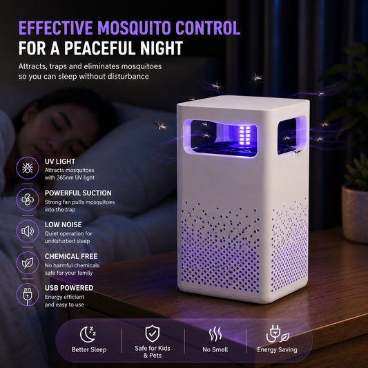 Trendzy Mosquito Guard USB Mosquito Killer Lamp – Quiet & Chemical-Free Insect Trap