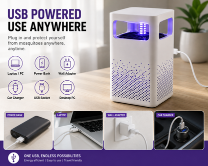 Trendzy Mosquito Guard USB Mosquito Killer Lamp – Quiet & Chemical-Free Insect Trap