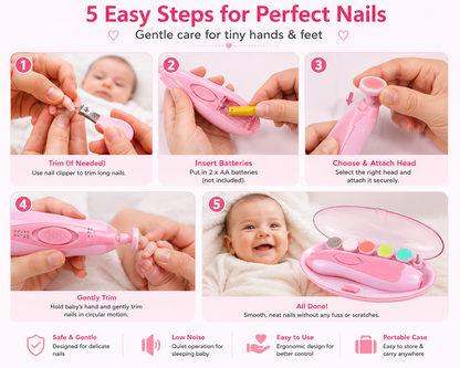 GentleTrim Electric Baby Nail Trimmer & Care Kit